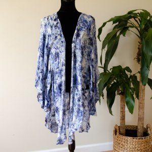 C Blue Boho floral Cover up size S